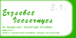 erzsebet vecsernyes business card