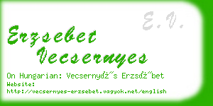 erzsebet vecsernyes business card